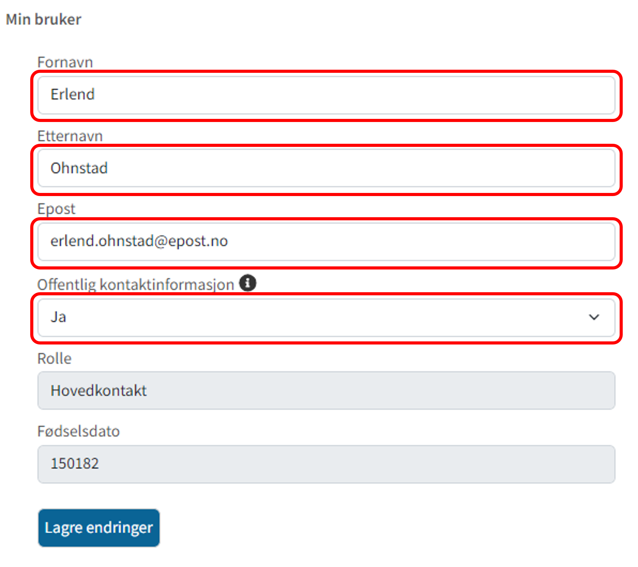 Hovedkontaktendreinfo